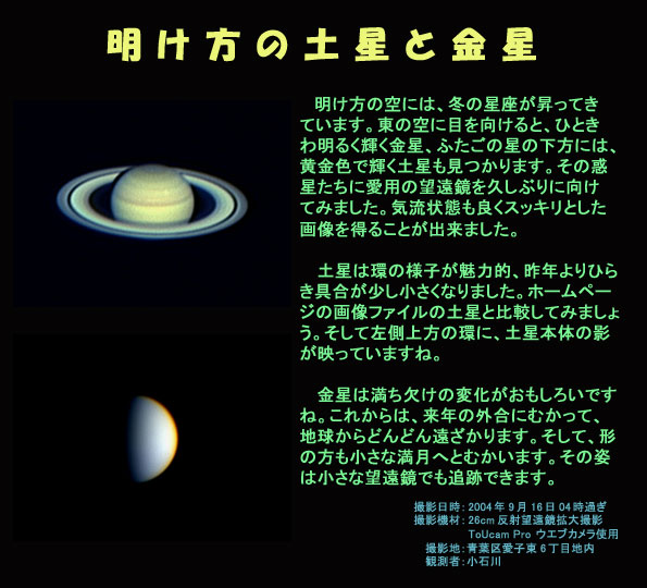 土星と金星