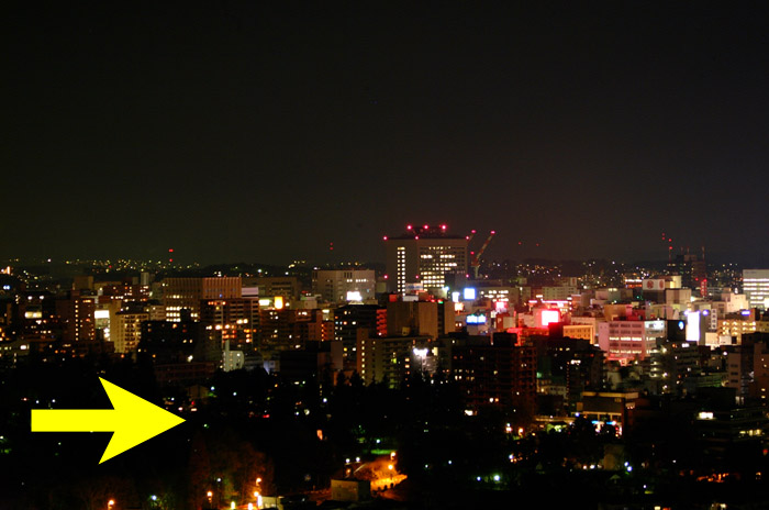 平成15年の夜の天文台周辺の写真